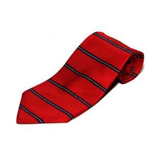59th Street Brownstone Red Striped Silk Tie 4" x 57"